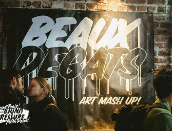 At “Beaux Dégâts” Montrealers Vote For Their Favorite Murals With Empty Pabsts Beer Cans